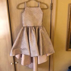 Gorgeous custom high low dress. Blush pink a little iridescent.